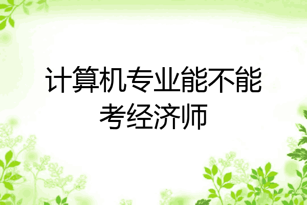 计算机专业能不能考经济师