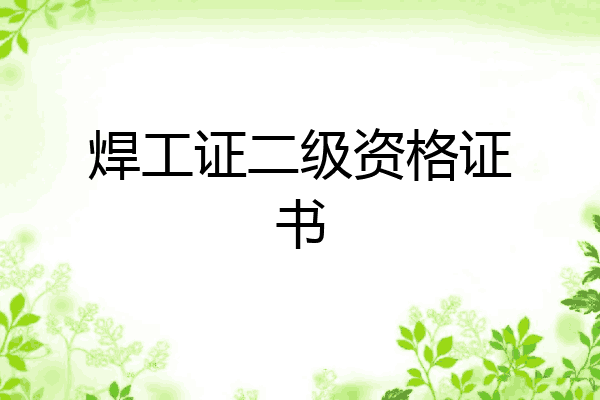 焊工证二级资格证书