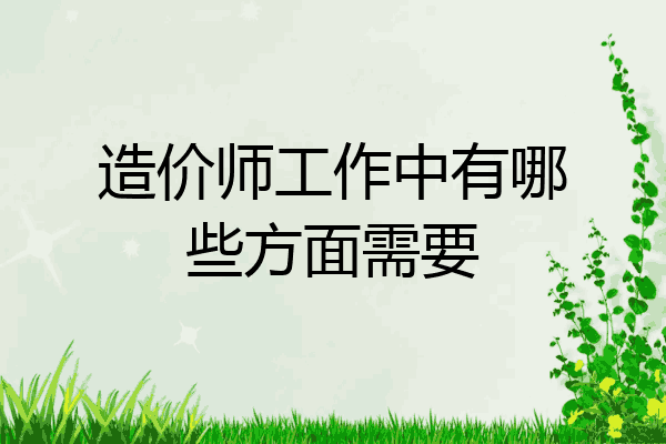 造价师工作中有哪些方面需要