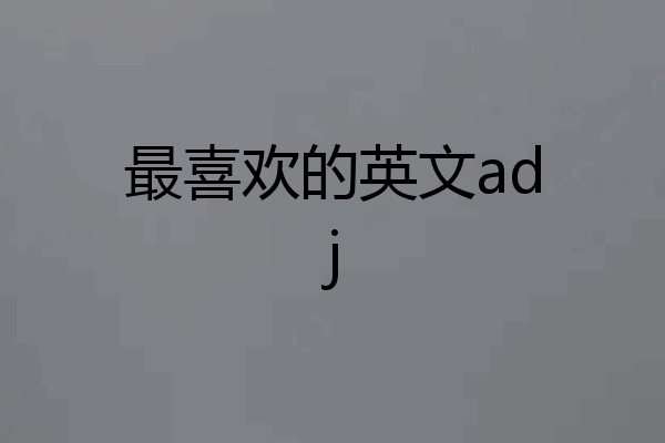 最喜欢的英文adj