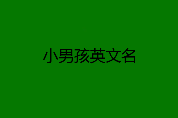 小男孩英文名