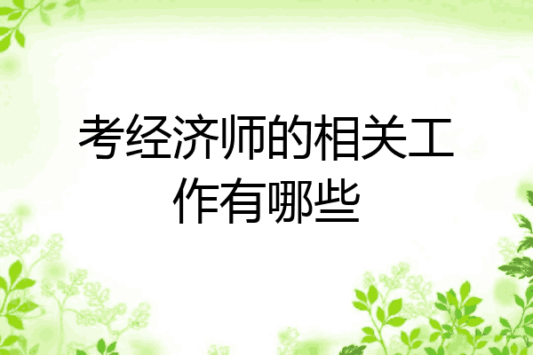 考经济师的相关工作有哪些