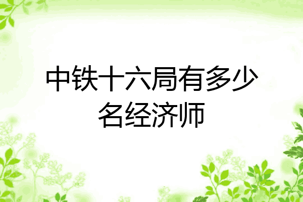 中铁十六局有多少名经济师