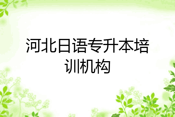 河北日语专升本培训机构