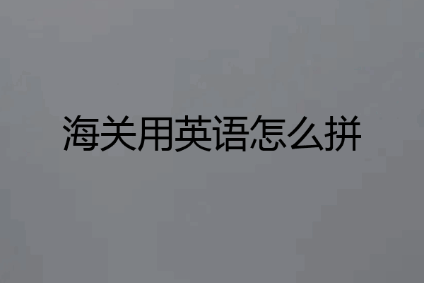 海关用英语怎么拼