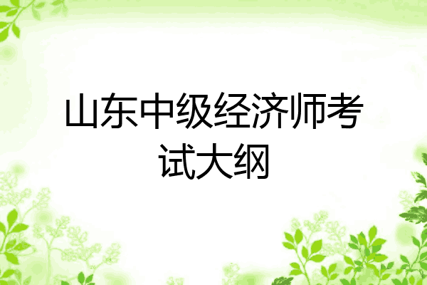 山东中级经济师考试大纲