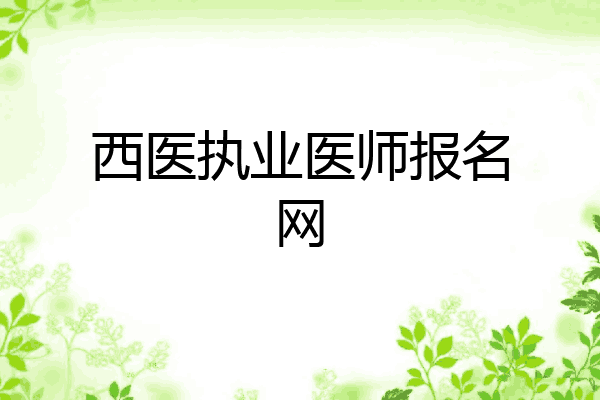 西医执业医师报名网