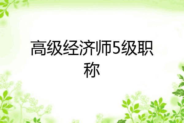 高级经济师5级职称