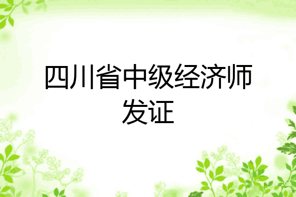 四川省中级经济师发证