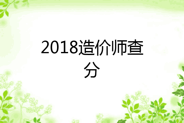 2018造价师查分