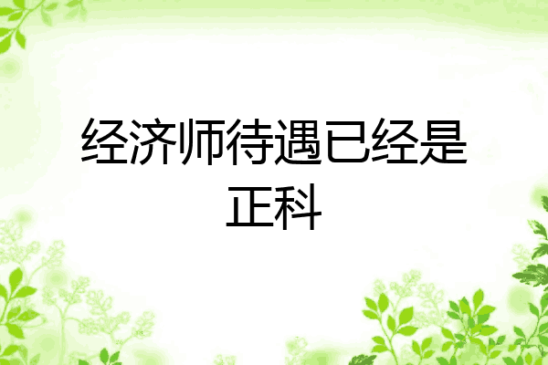 经济师待遇已经是正科