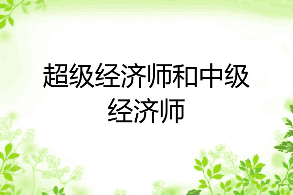 超级经济师和中级经济师