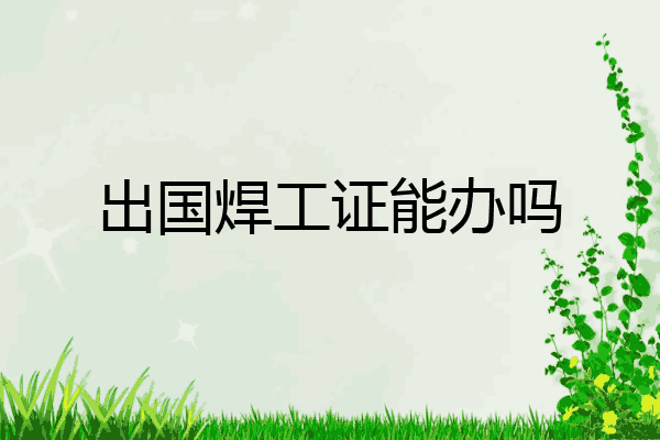 出国焊工证能办吗