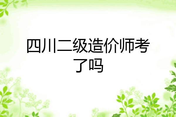 四川二级造价师考了吗