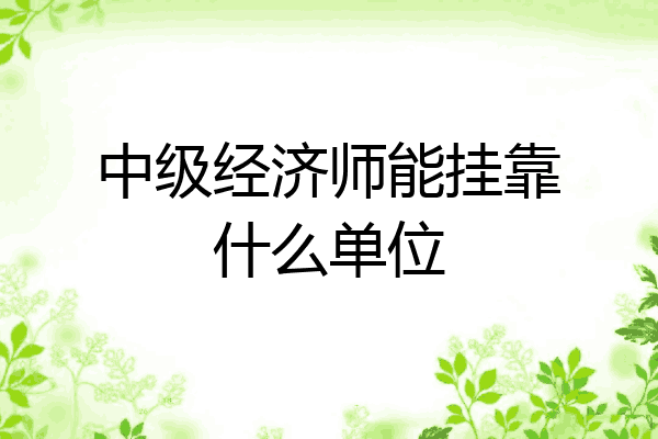 中级经济师能挂靠什么单位