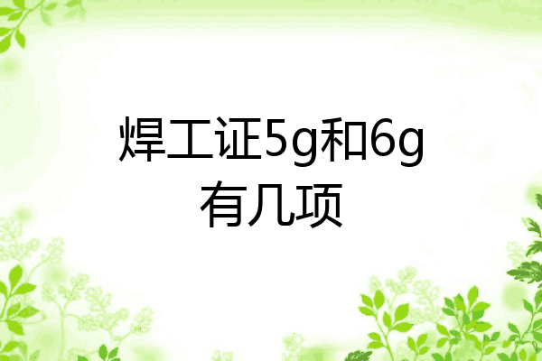 焊工证5g和6g有几项