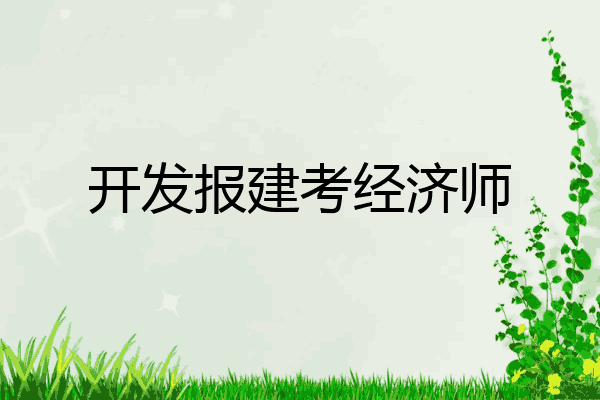 开发报建考经济师
