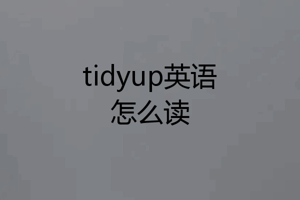 tidyup英语怎么读