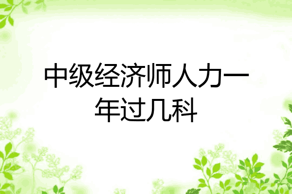 中级经济师人力一年过几科