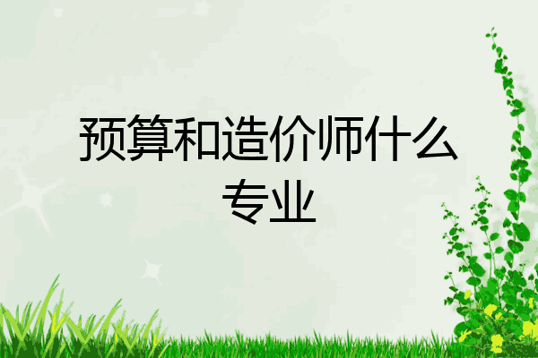 预算和造价师什么专业