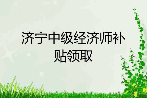 济宁中级经济师补贴领取