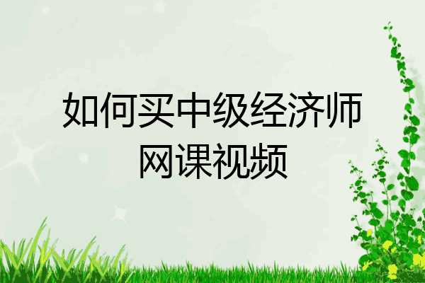 如何买中级经济师网课视频