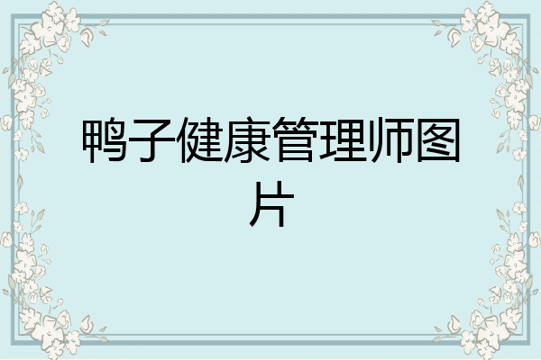 鸭子健康管理师图片