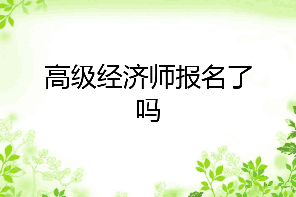 高级经济师报名了吗