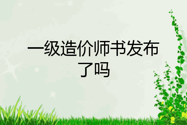 一级造价师书发布了吗