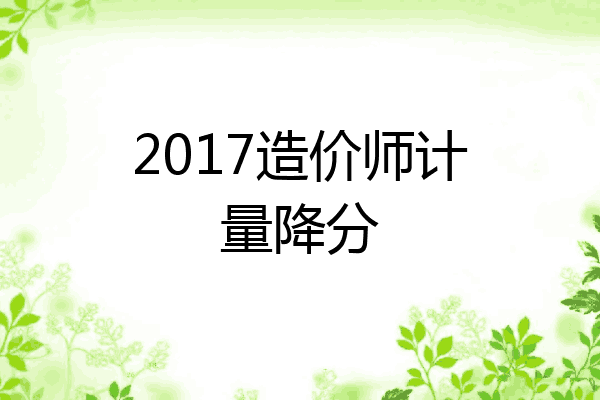 2017造价师计量降分