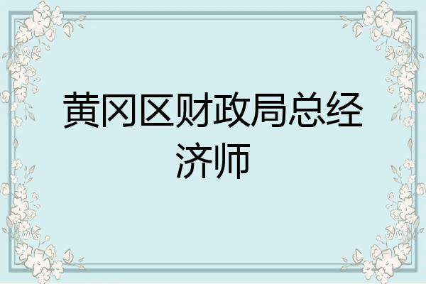 黄冈区财政局总经济师