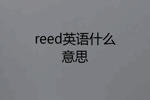 reed英语什么意思