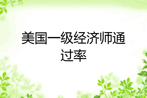 美国一级经济师通过率
