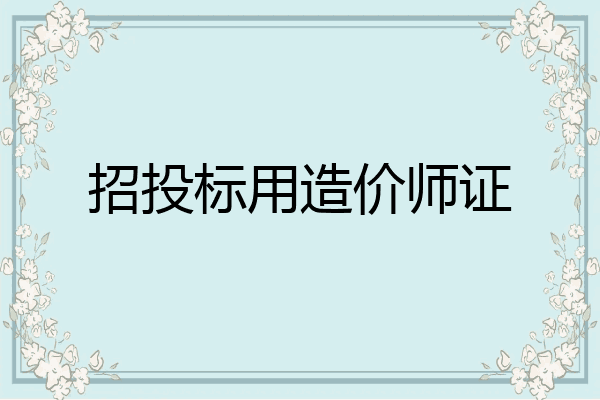 招投标用造价师证