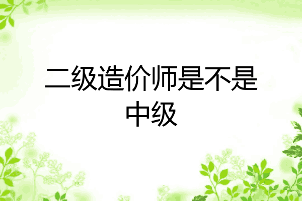 二级造价师是不是中级