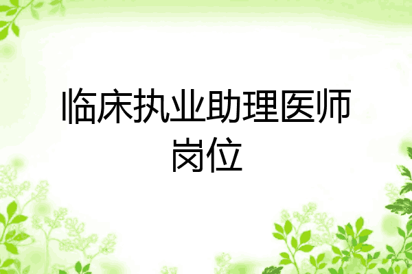 临床执业助理医师岗位
