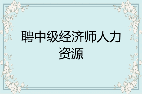 聘中级经济师人力资源