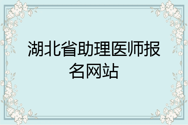 湖北省助理医师报名网站