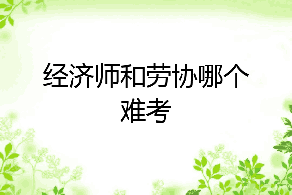经济师和劳协哪个难考