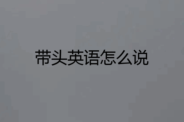 带头英语怎么说