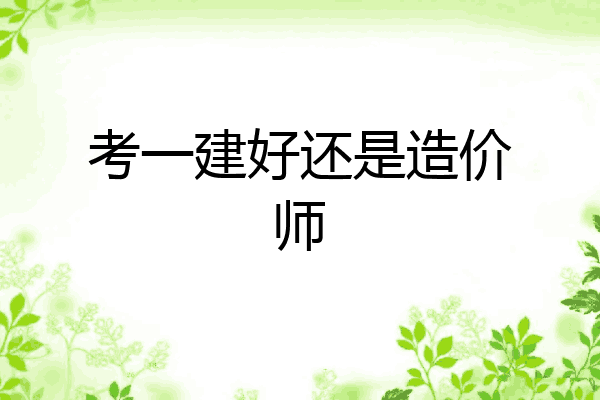 考一建好还是造价师