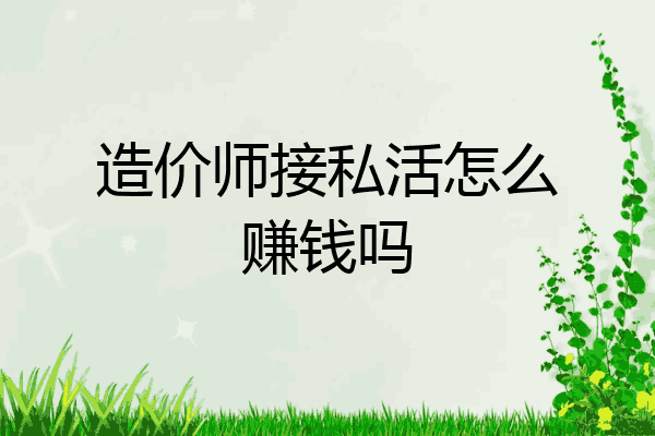 造价师接私活怎么赚钱吗