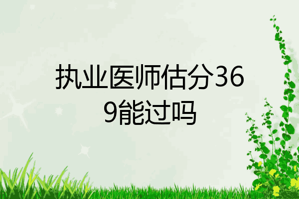 执业医师估分369能过吗