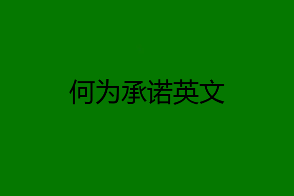 何为承诺英文