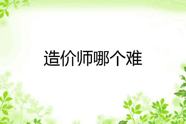 造价师哪个难