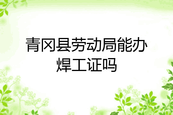 青冈县劳动局能办焊工证吗