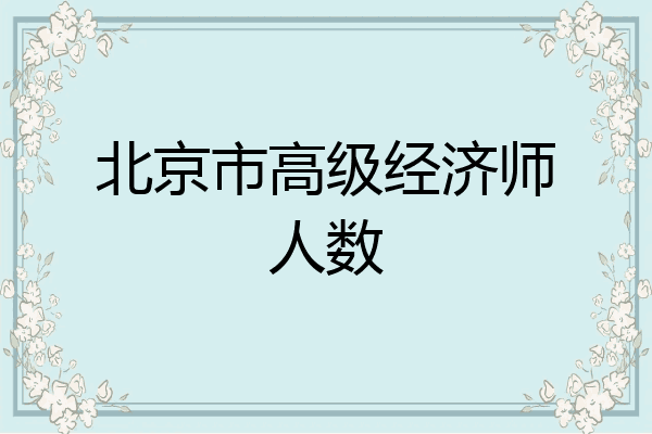 北京市高级经济师人数