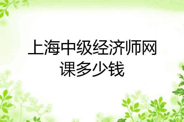 上海中级经济师网课多少钱