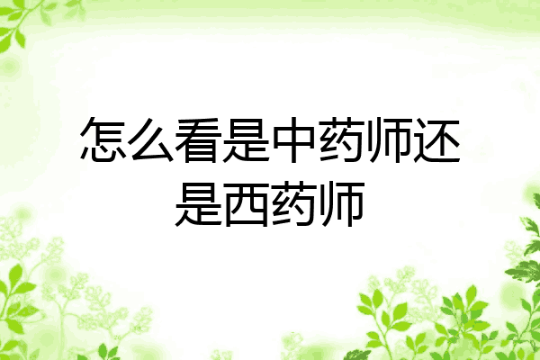 怎么看是中药师还是西药师