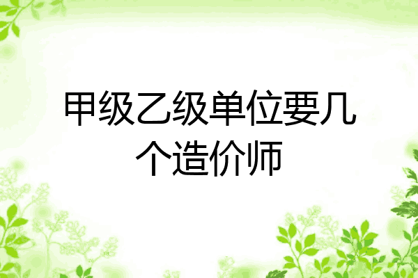 甲级乙级单位要几个造价师